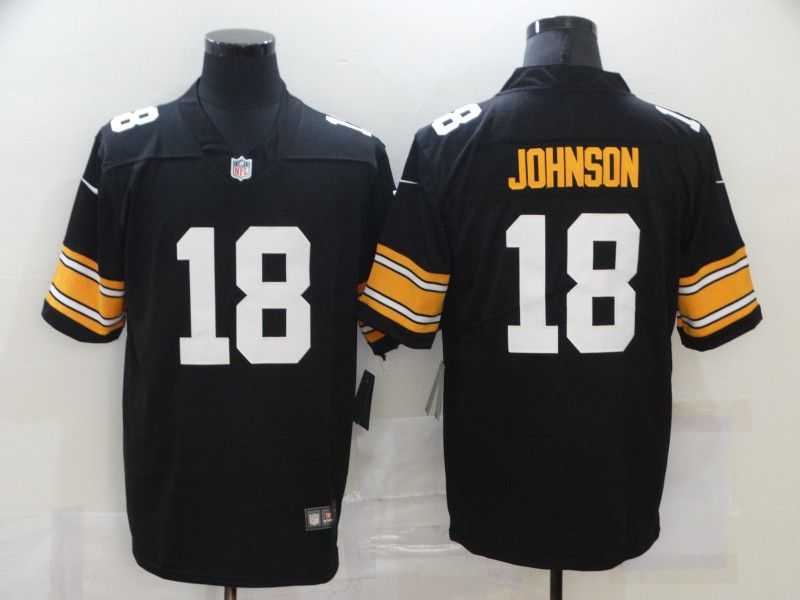 Men Pittsburgh Steelers 18 Johnson Black Nike Limited Vapor Untouchable NFL Jerseys